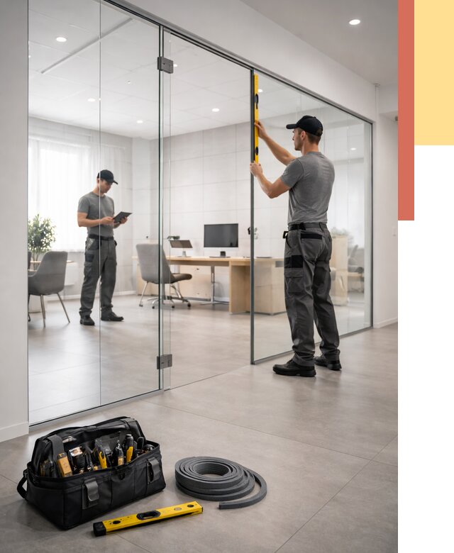 Цельностеклянные перегородки под ключ в Владимире от 9856 руб. — монтаж и цены | ОТДЕЛОЧНИК-Вдм