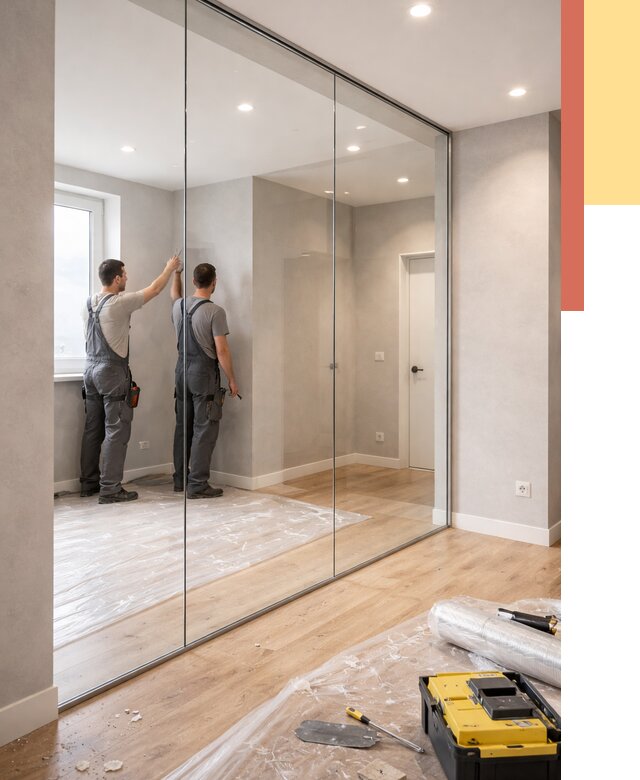 Безрамные стеклянные перегородки в Владимире — монтаж от 9856 руб. | ОТДЕЛОЧНИК-Вдм