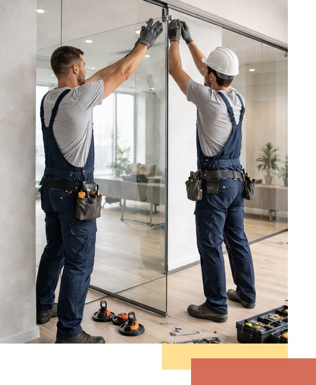 Безрамные стеклянные перегородки под ключ в Владимире