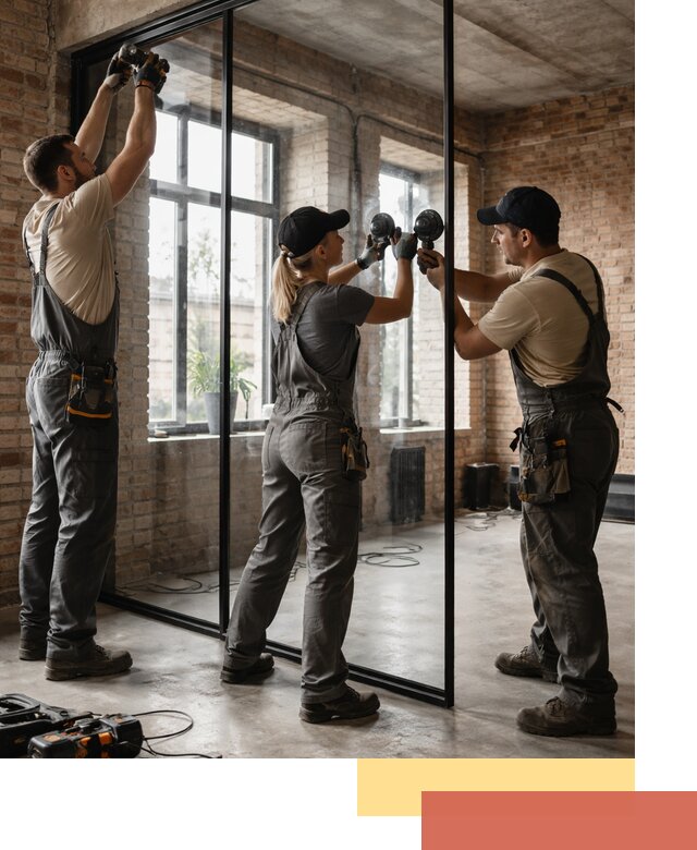 Стеклянные перегородки лофт — изготовление и монтаж в Владимире