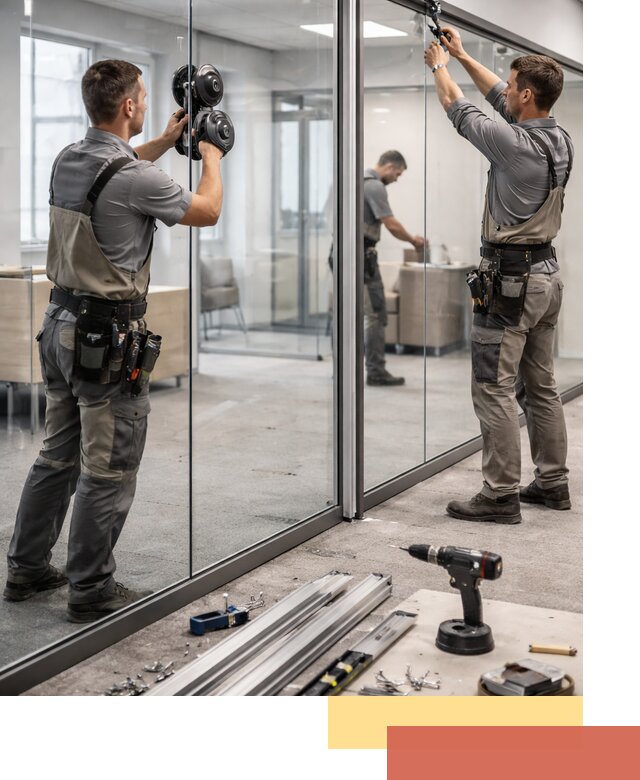 Стеклянные офисные перегородки под ключ в Владимире