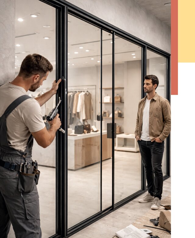 Стеклянные перегородки для магазинов в Владимире от 8508 руб. под ключ | ОТДЕЛОЧНИК-Вдм