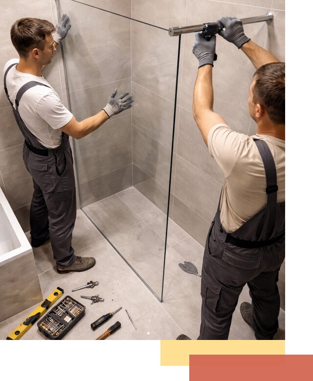 Стеклянные перегородки для душа в Владимире — изготовление и монтаж