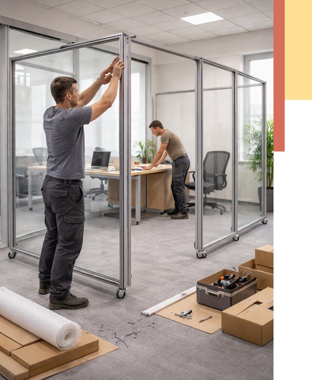 Мобильные офисные перегородки в Владимире от 12969 руб. — установка под ключ | ОТДЕЛОЧНИК-Вдм