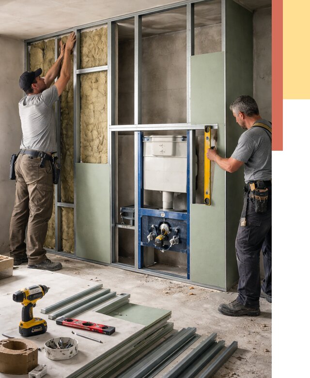 Установка сантехнических перегородок в Владимире от 8819 руб. | ОТДЕЛОЧНИК-Вдм