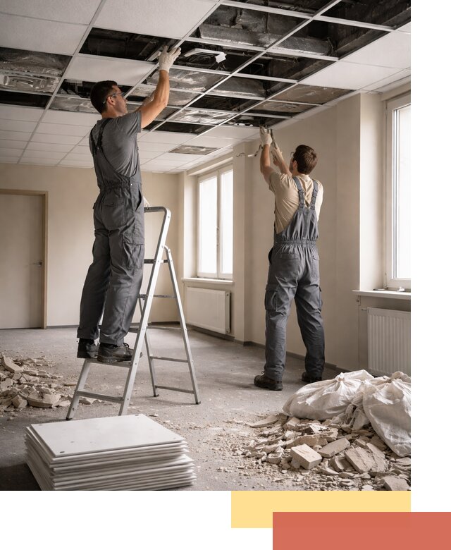 Демонтаж потолков Армстронг профессионально в Владимире