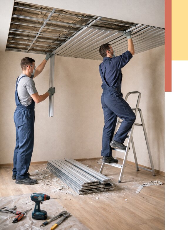 Демонтаж реечного потолка в Владимире от 4669 руб. быстро и недорого | ОТДЕЛОЧНИК-Вдм