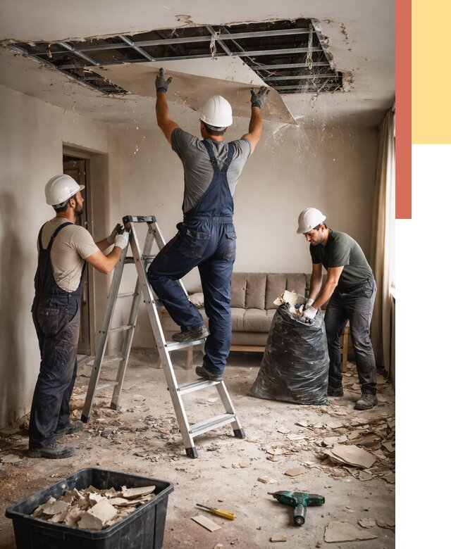 Демонтаж гипсокартонного потолка в Владимире от 436 руб. за м2 — ОТДЕЛОЧНИК-Вдм