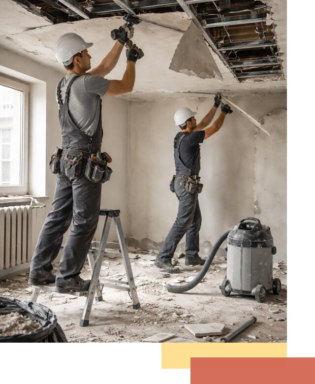 Демонтаж гипсокартонного потолка в Владимире быстро и аккуратно