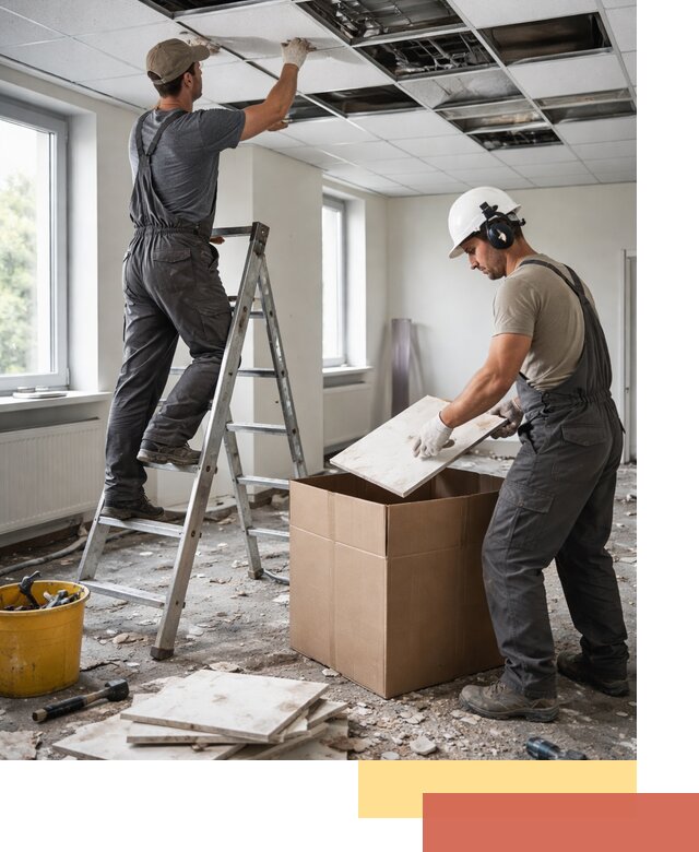 Демонтаж потолочной плитки в Владимире быстро и аккуратно