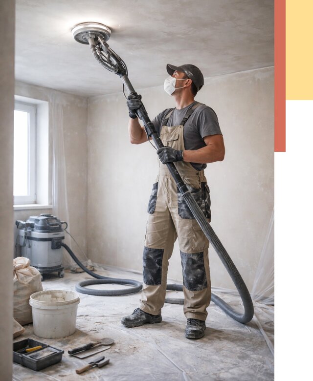 Шлифовка потолка в Владимире от 3631 руб. — услуги шлифования потолка | ОТДЕЛОЧНИК-Вдм