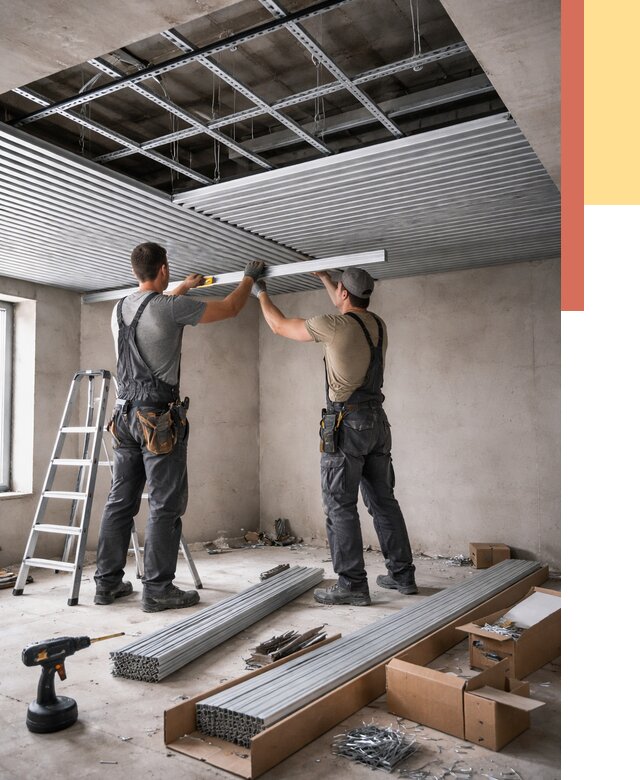 Монтаж реечного потолка в Владимире от 4669 руб. под ключ | ОТДЕЛОЧНИК-Вдм