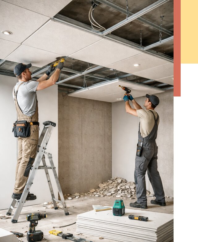 Монтаж акустического потолка в Владимире от 6744 руб/м2 — быстро и недорого | ОТДЕЛОЧНИК-Вдм