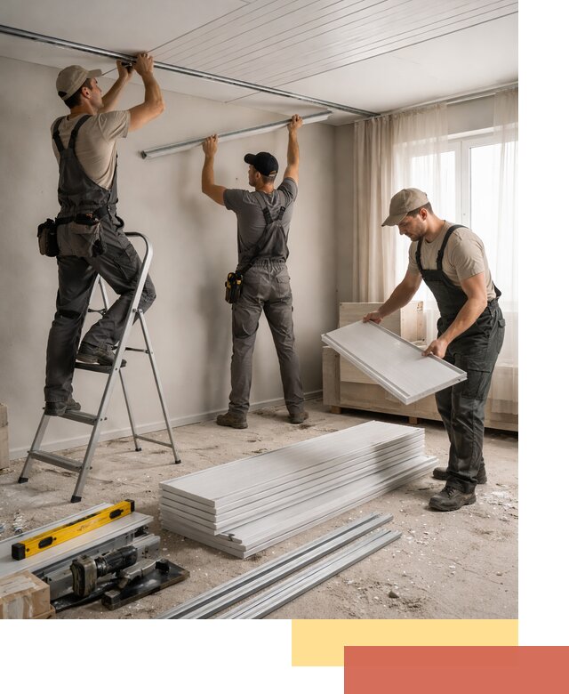 Монтаж потолка из ПВХ панелей в Владимире оперативно и качественно