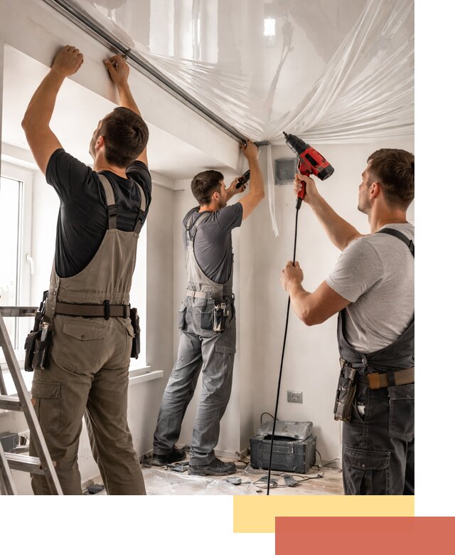 Монтаж глянцевого натяжного потолка в Владимире быстро и качественно