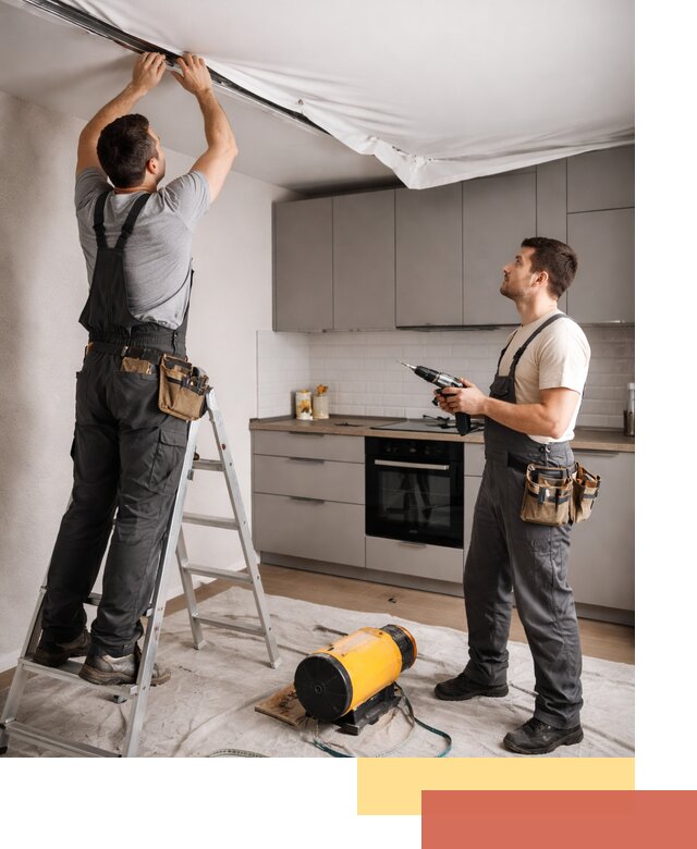 Монтаж натяжного потолка на кухне в Владимире