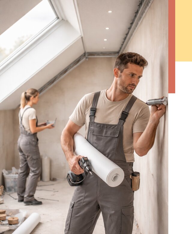 Монтаж натяжного потолка на мансарде в Владимире от 3631 руб. | ОТДЕЛОЧНИК-Вдм