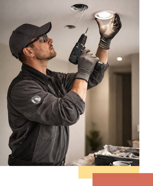 Установка точечных светильников в натяжной потолок в Владимире