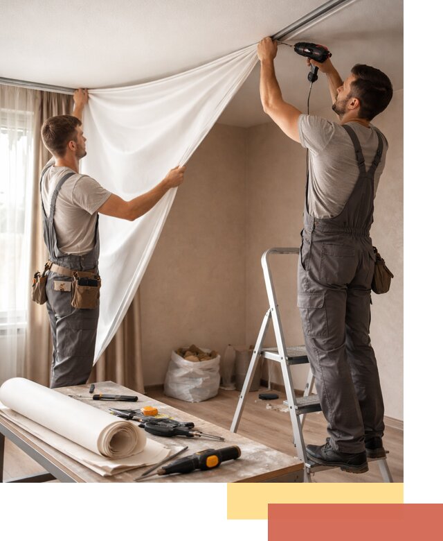 Замена полотна натяжного потолка в Владимире быстро и качественно