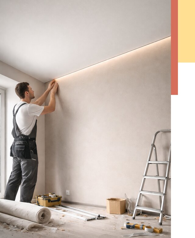 Теневые натяжные потолки в Владимире от 8508 руб. под ключ | ОТДЕЛОЧНИК-Вдм