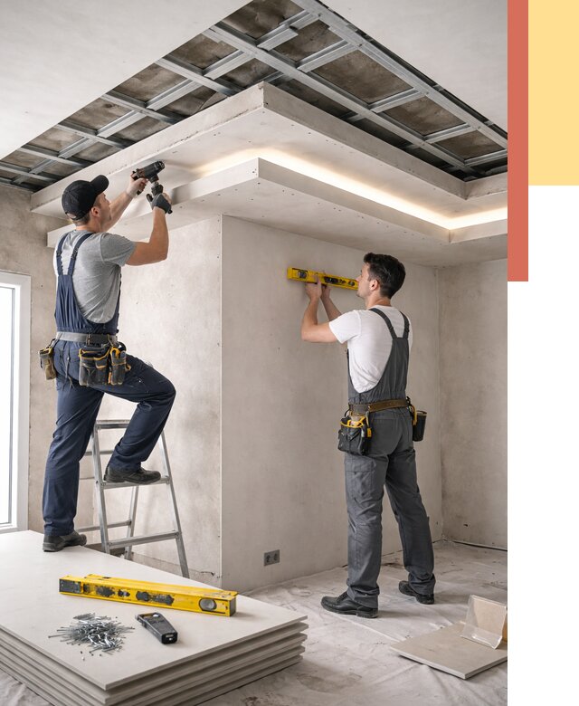 Двухуровневый потолок из гипсокартона в Владимире от 1504 руб. под ключ | ОТДЕЛОЧНИК-Вдм