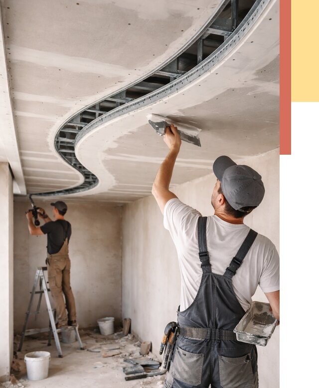 Криволинейный потолок из гипсокартона в Владимире от 2179 руб./м2 | ОТДЕЛОЧНИК-Вдм