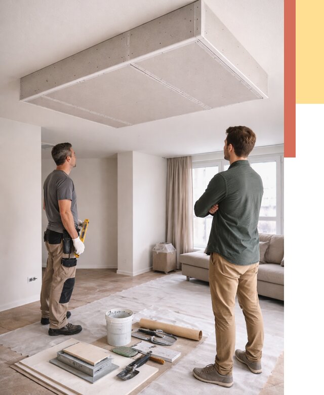 Короб на потолке из гипсокартона в Владимире от 2283 руб. — монтаж и услуги под ключ | ОТДЕЛОЧНИК-Вдм