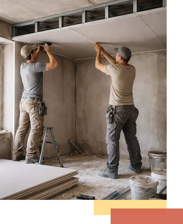 Короб из гипсокартона на потолке под ключ в Владимире