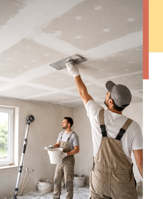 Шпаклевка потолка из гипсокартона в Владимире от 3320 руб./м2 — услуги под ключ | ОТДЕЛОЧНИК-Вдм