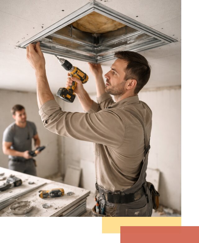 Монтаж люка в потолок из ГКЛ в Владимире