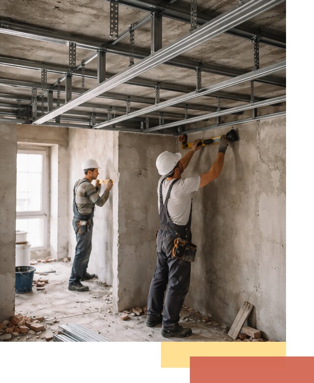 Монтаж каркаса потолка из профильного профиля в Владимире