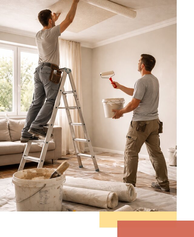 Поклейка обоев на потолок в Владимире — качественно и быстро