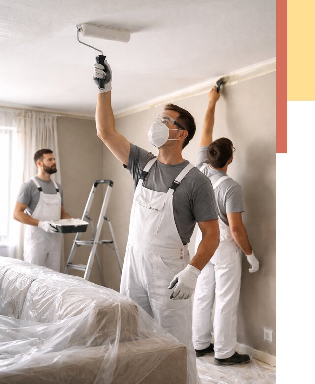 Покраска потолка водоэмельсионной краской в Владимире от 2283 руб/м² — услуги под ключ | ОТДЕЛОЧНИК-Вдм