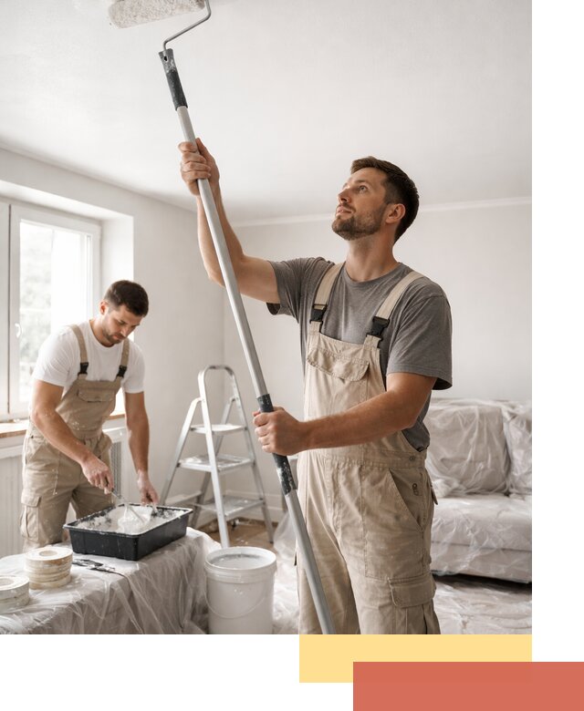 Покраска потолка водоэмульсионной краской в Владимире