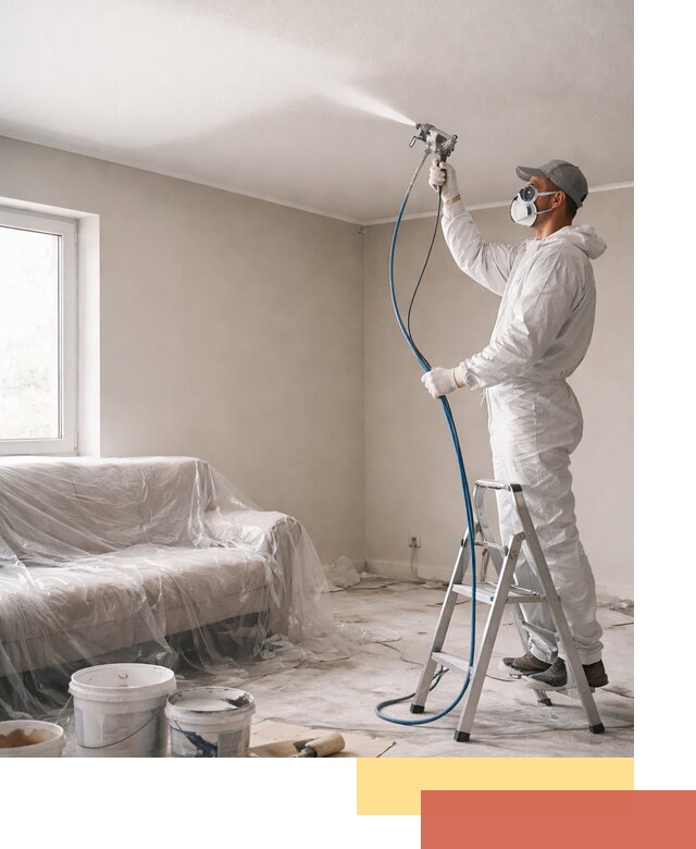 Покраска потолка краскопультом в Владимире быстро и качественно