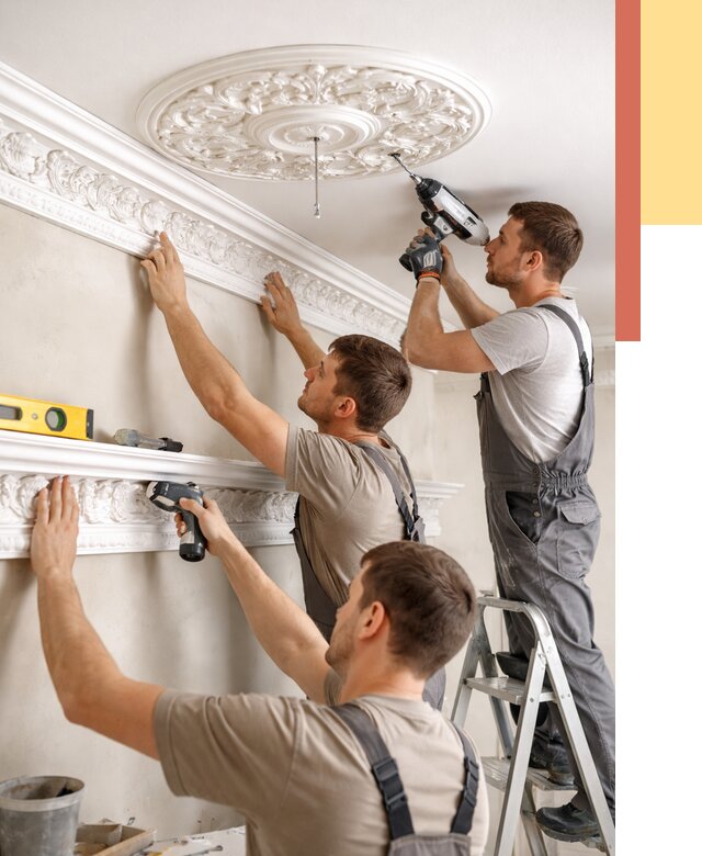 Монтаж лепнины на потолок в Владимире от 3320 руб. быстро и недорого | ОТДЕЛОЧНИК-Вдм