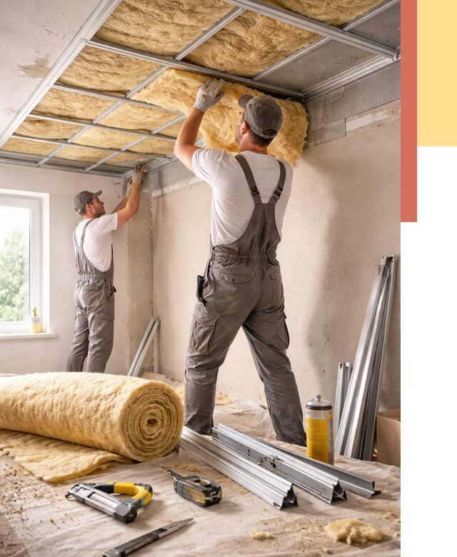 Утепление потолка в Владимире от 7470 руб/м2 — недорого, быстро, под ключ | ОТДЕЛОЧНИК-Вдм