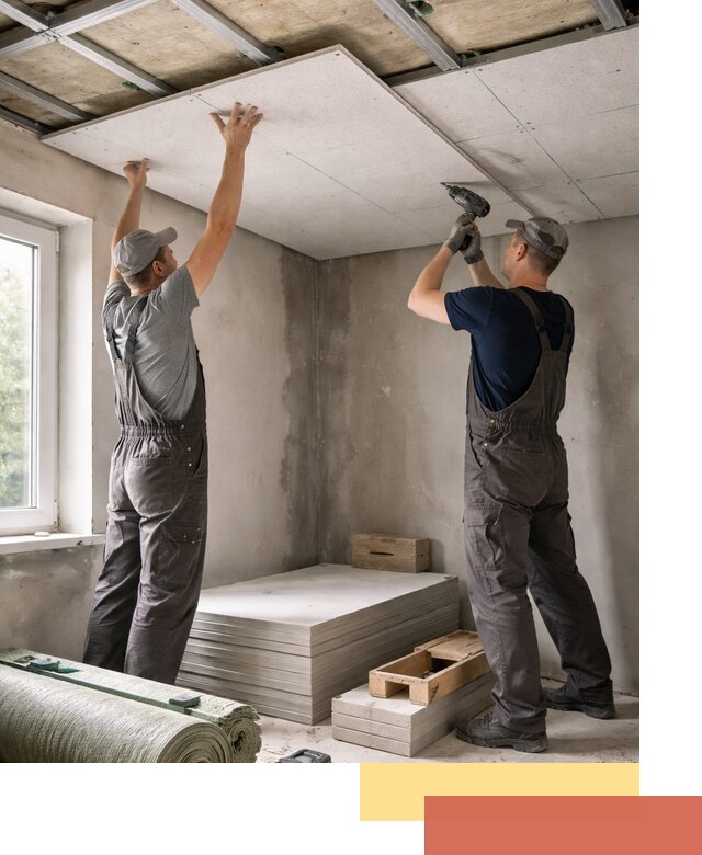 Шумоизоляция потолка панелями ЗИПС в Владимире